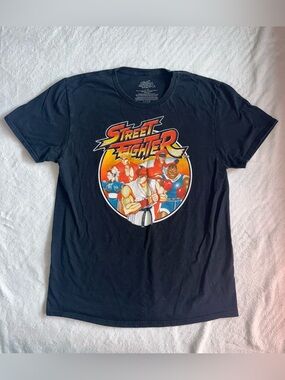 Mens Street Fighter Graphic T-Shirt Size Large L Black